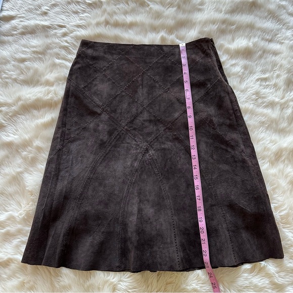 New Frontier Women Suede Leather Skirt, SZ 2 - Brown - EUC - Picture 3 of 13